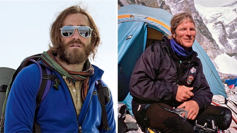 Jake Gyllenhaal, left, plays guide Scott Fischer, right.
